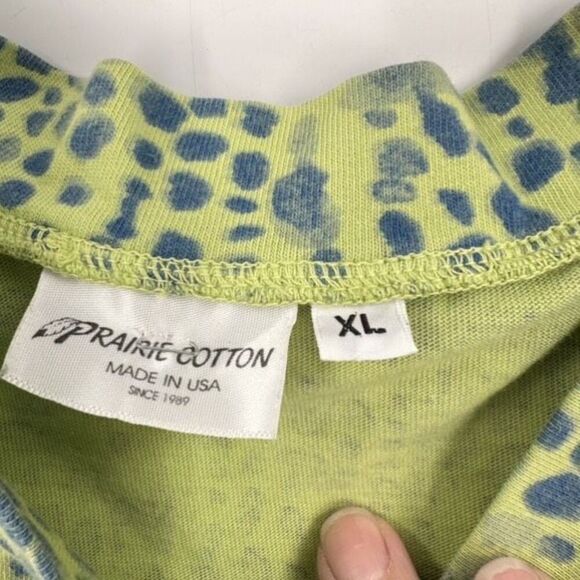 Prairie Cotton 100% Cotton Printed Lime Green &‎ Blue Tank Top Size XL - Picture 4 of 9